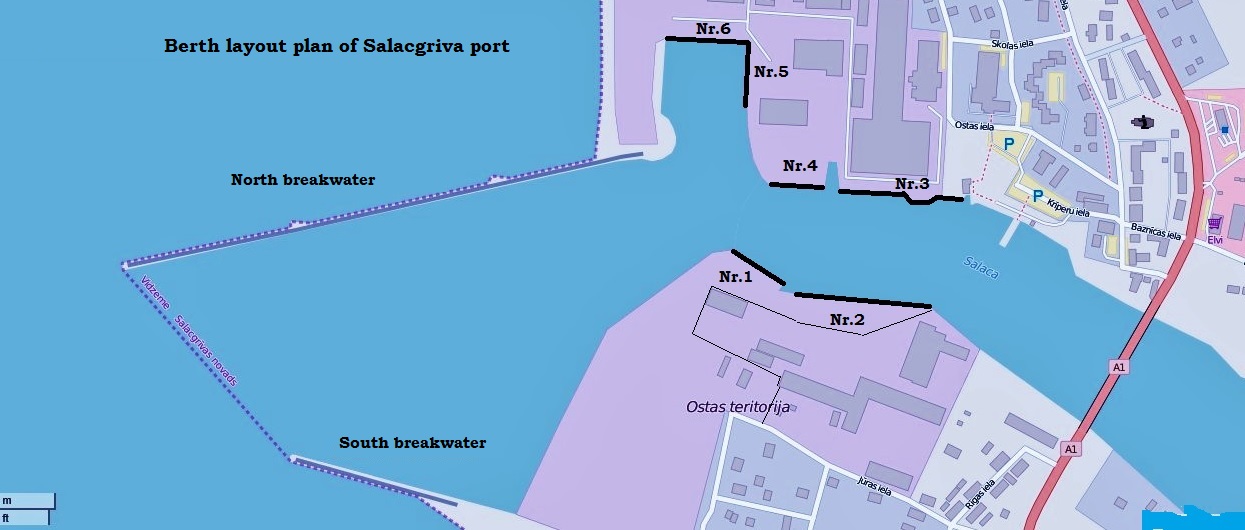 Technical data of the Salacgriva port - Salacgrīvas ostas pārvalde